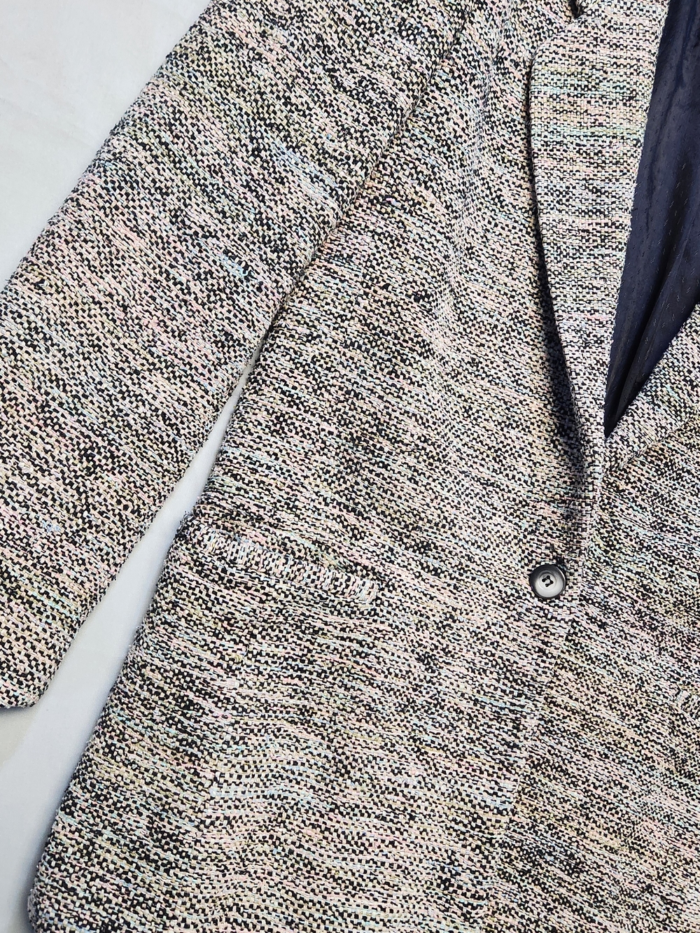 Vintage Earl Rutenberg Small MultiColor Handwoven Tweed Silk Blazer USA Heather - Picture 3 of 12